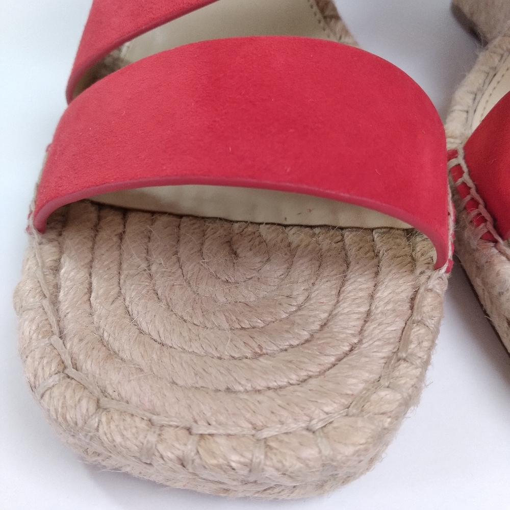 Vince Camuto Martissy Suede Espadrille Wedge Strappy Sandals Razz Red Size 9 - Picture 8 of 11